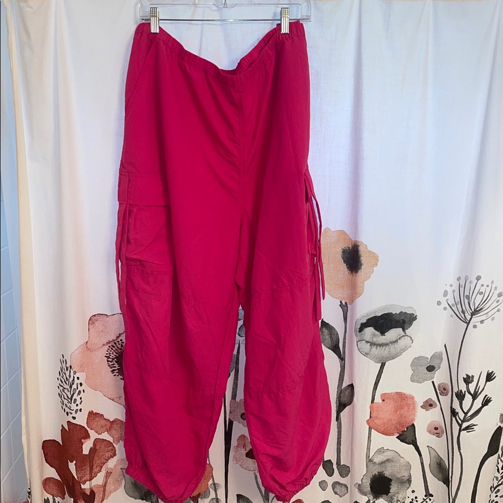 NWT Women’s Hot Pink Parachute Track Pants - XXL 💕